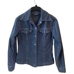 Vintage Nine Planet Blue Corduroy‎ Button-Down Shacket - Size Small